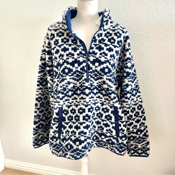 Vineyard Vines Sweaters - New Vineyard Vines blue white fleece popover 2X